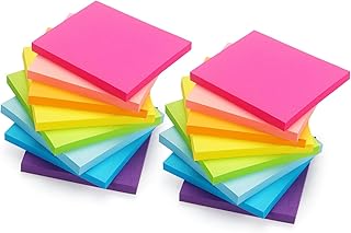 Early Buy 16 Pads Sticky Notes 8 Bright Color Self-Stick Notes 3 in x 3 in, 60 Sheets/Pad