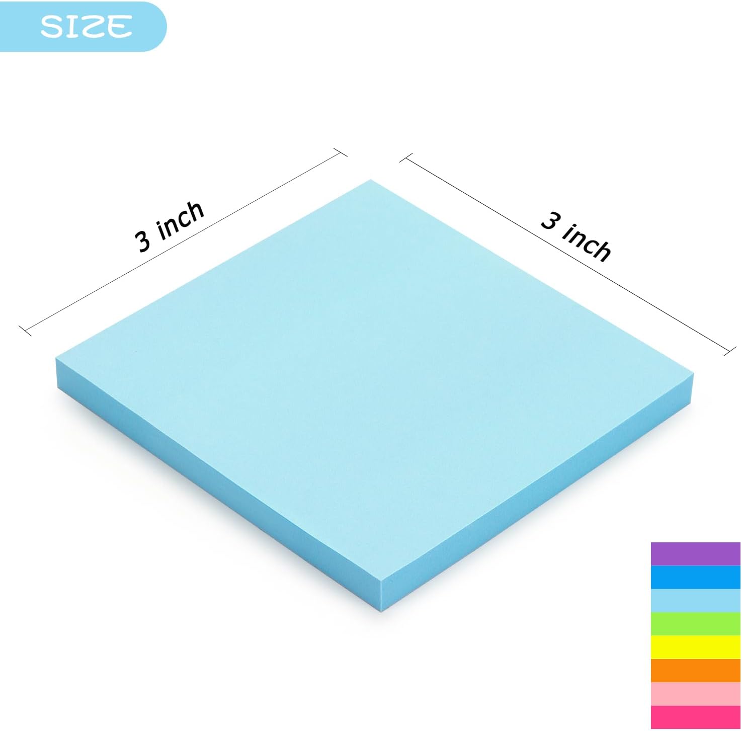 Early Buy 16 Pads Sticky Notes 8 Bright Color Self-Stick Notes 3 in x 3 in, 60 Sheets/Pad-2