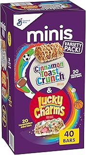 General Mills Lucky Charms and Cinnamon Toast Crunch Minis Treat Bars Variety Pack 40 Ct