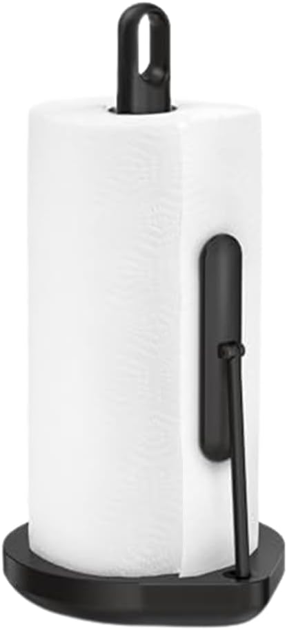 simplehuman Tension Arm Paper Towel Holder, Black Stainless Steel-0