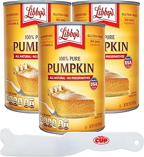 Libby's Pure Pumpkin, Gluten Free, Non-GMO, Superfood, 15 oz Can (Pack of 3) with By The Cup Pie Slicer