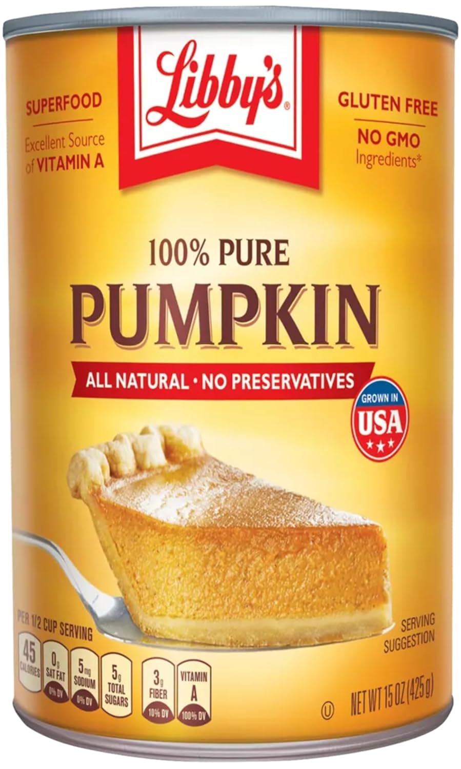 Libby's Pure Pumpkin, Gluten Free, Non-GMO, Superfood, 15 oz Can (Pack of 3) with By The Cup Pie Slicer-1