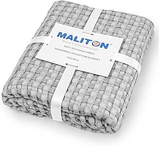 Maliton Waffle Baby Blanket for Boys Girls, Breathable Soft Cotton Baby Blankets, Neutral Baby Nursery Swaddle Blankets, Lightweight Throw Blanket for Toddlers, （Grey）