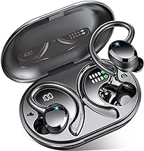 Wireless Earbuds Bluetooth Headphone Sport, 2024 Bluetooth 5.3 Earbud 14.2mm Driver Stereo Over Ear Buds, 48Hrs Earphone with Earhook, Noise Cancelling Mic, IP7 Waterproof Headset for Workout/Running