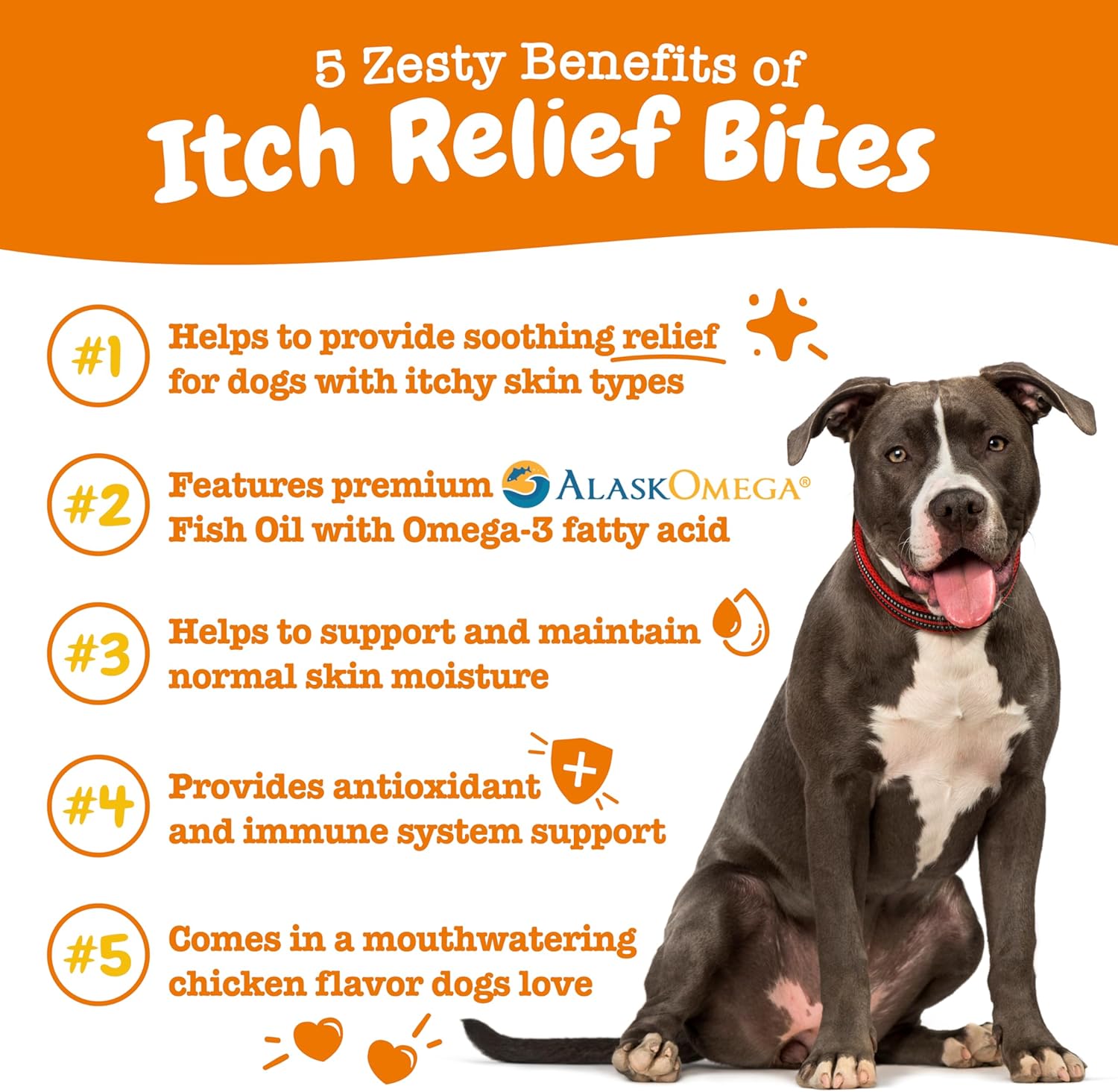 Zesty Paws Itch Relief for Dogs - for Itching Skin & Coat Health - Omega-3 Fish Oil with EPA & DHA - Dog Bites Supplement with Vitamin C & E for Antioxidant Support - Chicken Flavor - 90 Count-1