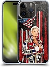 Head Case Designs Officially Licensed WWE American Nightmare Flag Cody Rhodes Hard Back Case Compatible with Apple iPhone 15 Pro