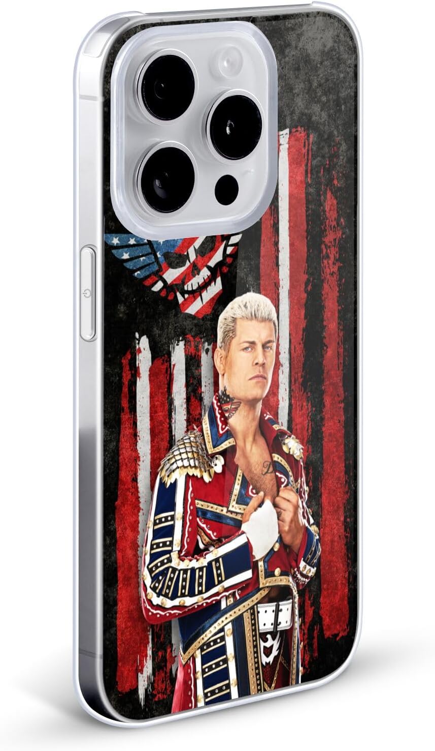 Head Case Designs Officially Licensed WWE American Nightmare Flag Cody Rhodes Hard Back Case Compatible with Apple iPhone 15 Pro-1