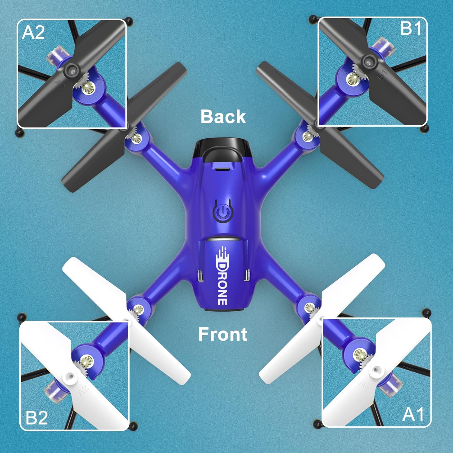 Wipkviey T16 Drone Replacement Accessory Kit, With Propeller Guards, Spare Blades, Screwdriver, Small Screws, 1 Pc 3.7v 300mah Modular Rechargeable Li-Po Battery, Charging Cable-1