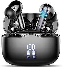 Wireless Earbud, Bluetooth 5.3 Headphones HIFI Immersive Sound with 4 HD Microphone, 40H Playtime, IP7 Waterproof, Easy Control Earphones with Light Weight USB-C Charging Case for Android IOS Workout