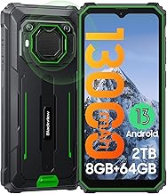 Rugged Phones Unlocked, 2023 Blackview BV6200 Rugged Smartphone, 13000mAh Battery 18W Fast Charge, Android 13, 8GB+64GB/2TB Expand, Loudest Speaker Waterproof Mobile Phones,Three Card Slots,Glove Mode