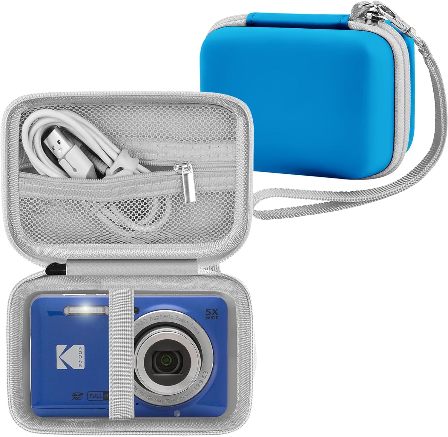 Leayjeen Digital Camera Case Compatible with KODAK/KuaJingKing/Polaroid/Saneen/VJIANGER/BEVLXNIV FHD 1080P 44MP Point Digital Camera,Compact Digital Camera for Teens and Kids-Blue(Case Only)-0