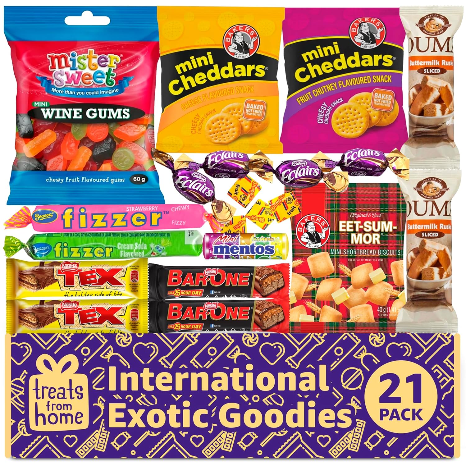 Treats from Home Mini International Exotic Snack Box Variety Pack, 21 Pieces of Premium Foreign Rare Snack Food Gifts, Mystery Box of Snacks, African Snacks for Adults and Kids-2