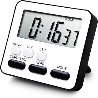 Kitchen Timer for Kids for Cooking Count Down Count up Tanmalan Alarm Clock Desk Clock(Black)