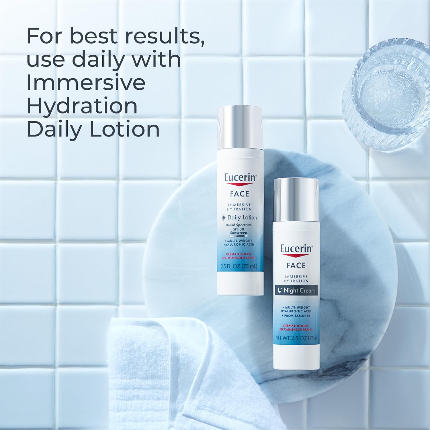 Eucerin Face Immersive Hydration Night Cream with Hyaluronic Acid and Provitamin B5, Ultra-Lightweight Face Moisturizer Smooths Fines Lines and Wrinkles, 2.5 Oz Bottle-10