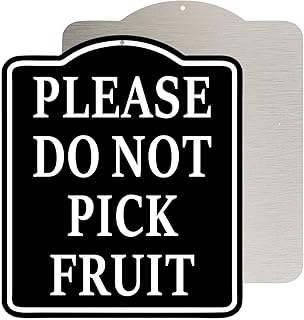 Please Do Not Pick Fruit Sign, Joyfulmap Aluminum Composite Sign for Garden, Outdoor, House Room, Restaurants Decorative, 8.5"x10",Black