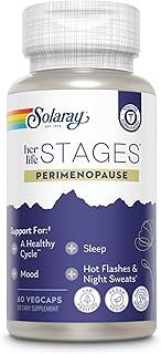 Solaray Perimenopause her Life Stages - Perimenopause Supplements Women - Hot Flashes, Menopause Support - Saffron and Chasteberry - Made Without Hormones - 60-Day Guarantee - 30 Servings, 60 VegCaps