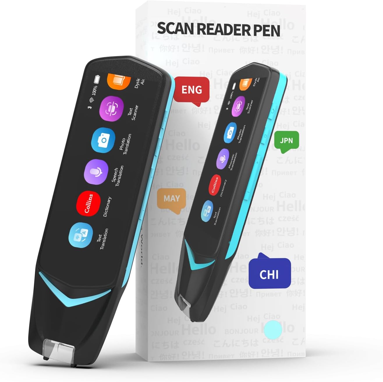 NEWYES Scan Reader Pen 4 [Collins Dictionary Built-in],Pen Scanner Text to Speech Device,16 GB Translation Pen Reading Pen Photo Translation Dictionay Pen for Students Adults (Scan Reader Pen 4 Pro)-0