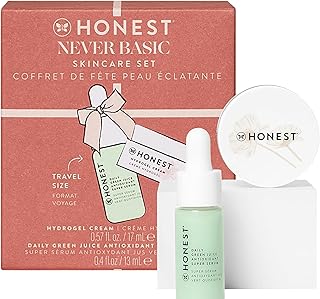 Honest Beauty Never Basic Skincare Duo | Mini Hyaluronic Acid Infused Hydrogel Cream (0.57 fl oz) + Mini Green Juice Antioxidant Serum (0.4 fl oz) | EWG Verified, Vegan + Cruelty Free