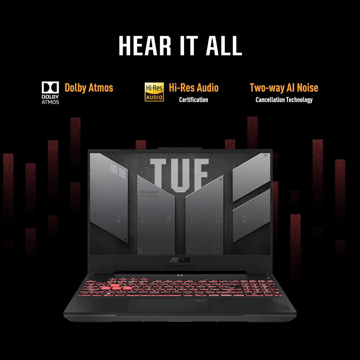 ASUS TUF Gaming A15 (2023) Gaming Laptop, 15.6” FHD 144Hz, 100% sRGB Display, GeForce RTX 4060, AMD Ryzen 7 7735HS, 16GB DDR5, 1TB PCIe SSD, Wi-Fi 6, Windows 11, FA507NV-EH74-7