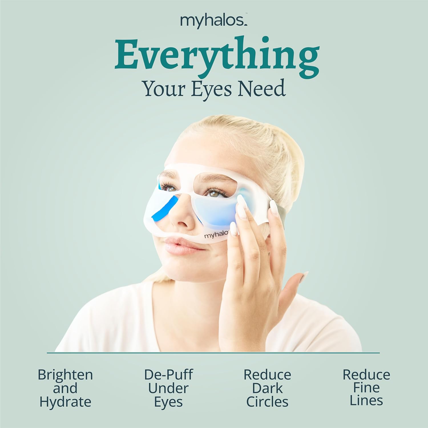 MyHalos Patented Eye Ice Pack for Puffy Eyes Set - Under Eye Masks for Dark Circles and Puffiness- 24 Eye Patches for Wrinkles - Under Eye Ice Pack With Under Eye Patches - Cold Eye Mask for Puffiness-3