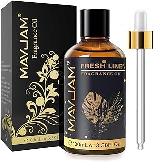 100ML/3.38FL.OZ Fresh Linen Fragrance Oils with Glass Dropper, Essential Oils for Diffusers for Home, Long Lasting Scented Oils for Diffusers Soap Candle Making