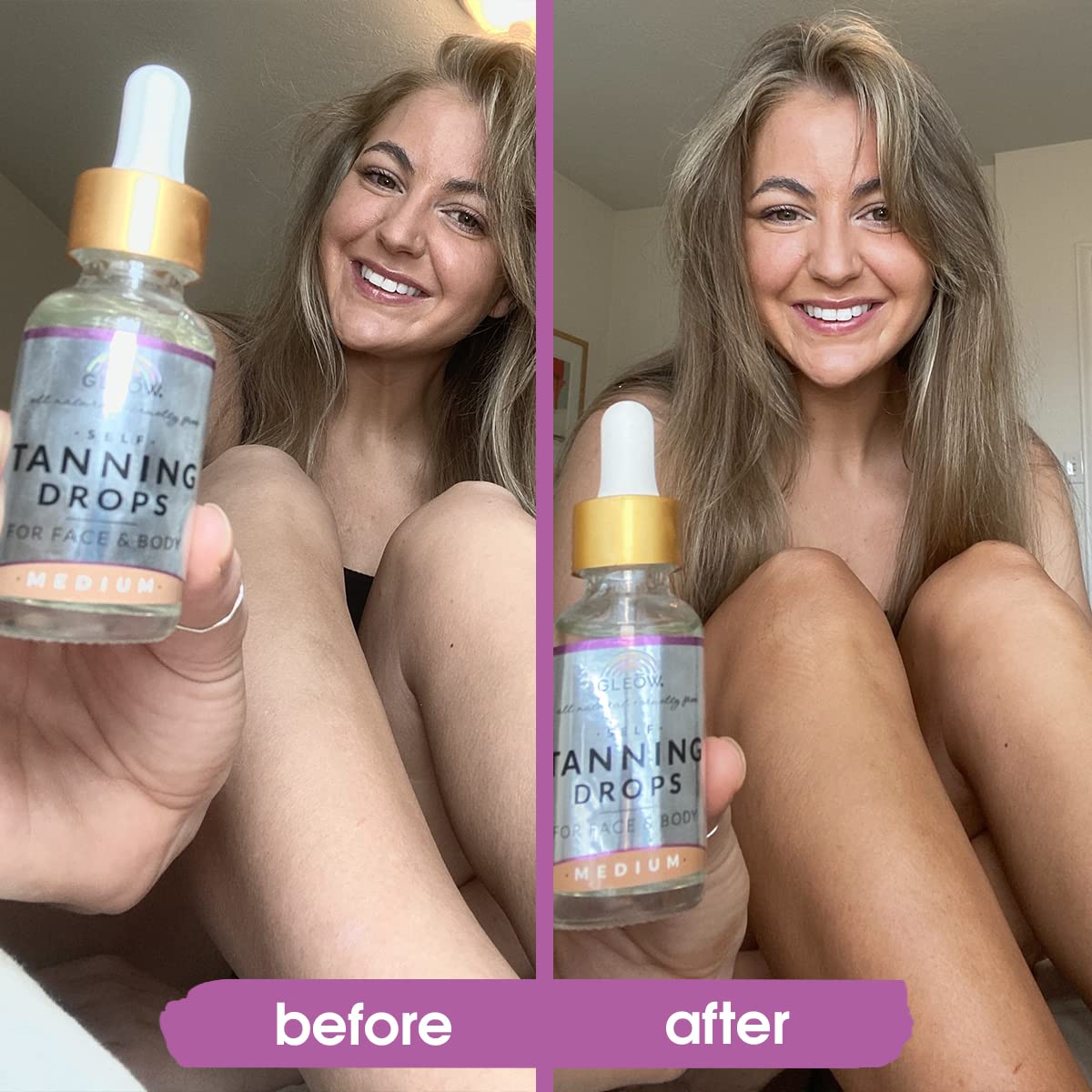 Face Tanning Drops to Add to Moisturizer - Medium Bronzing Drops for Face & Body - Quick Tan Drops - Tanning Drops for Your Face - Face Self Tanner Drops 1oz - Non Toxic Self Tanner Face Drops-7