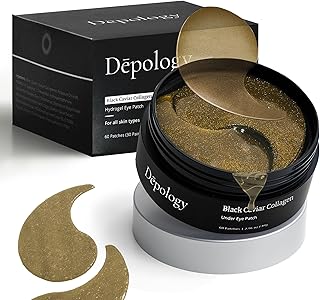 depology Black Caviar Under Eye Patch (30 Pairs) | Hydrogel Eye Patches | Aimed at Smoothing the Look of Fine Lines and Wrinkles | Hydrating Skincare with Hyaluronic Acid & CICA