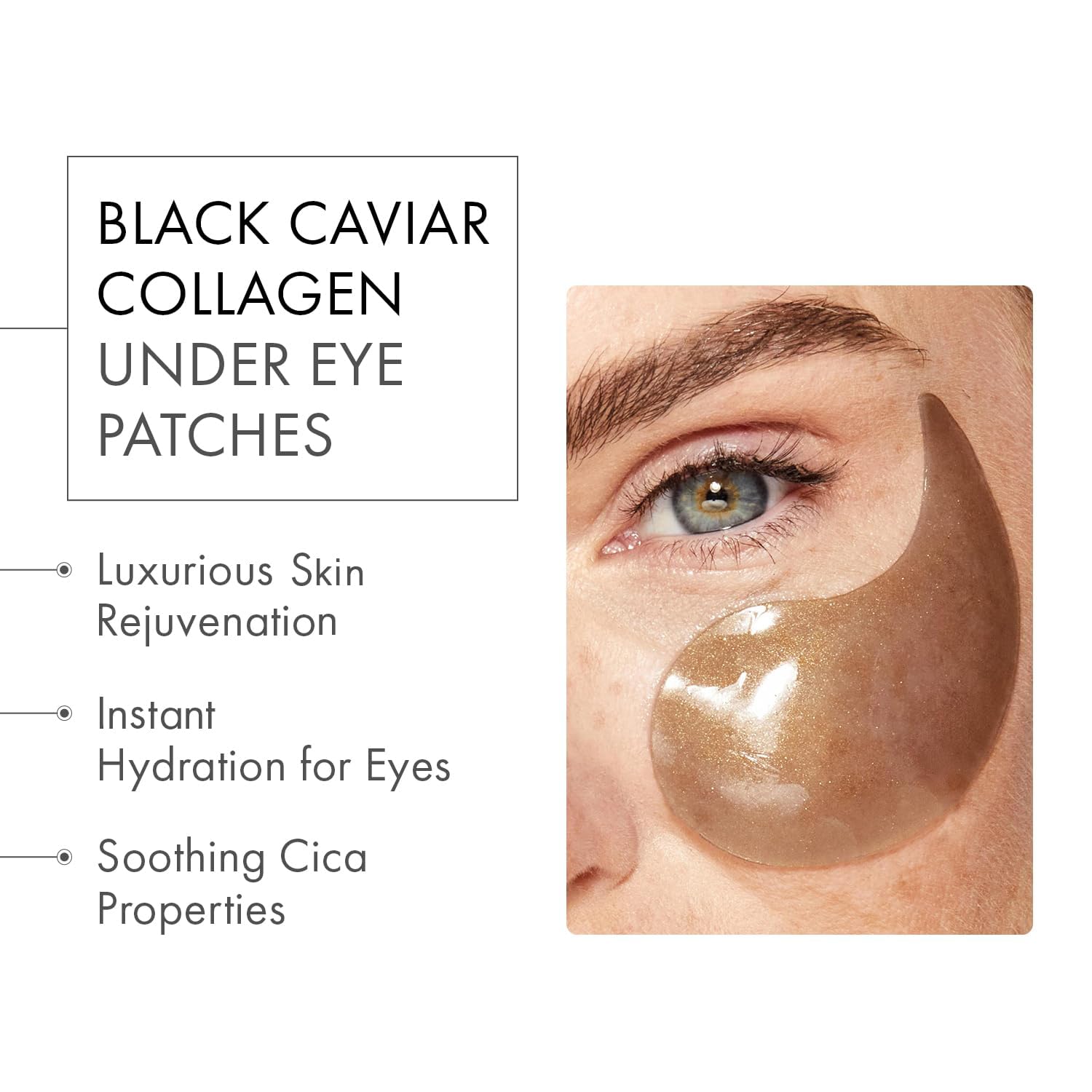 depology Black Caviar Under Eye Patch (30 Pairs) | Hydrogel Eye Patches | Aimed at Smoothing the Look of Fine Lines and Wrinkles | Hydrating Skincare with Hyaluronic Acid & CICA-1