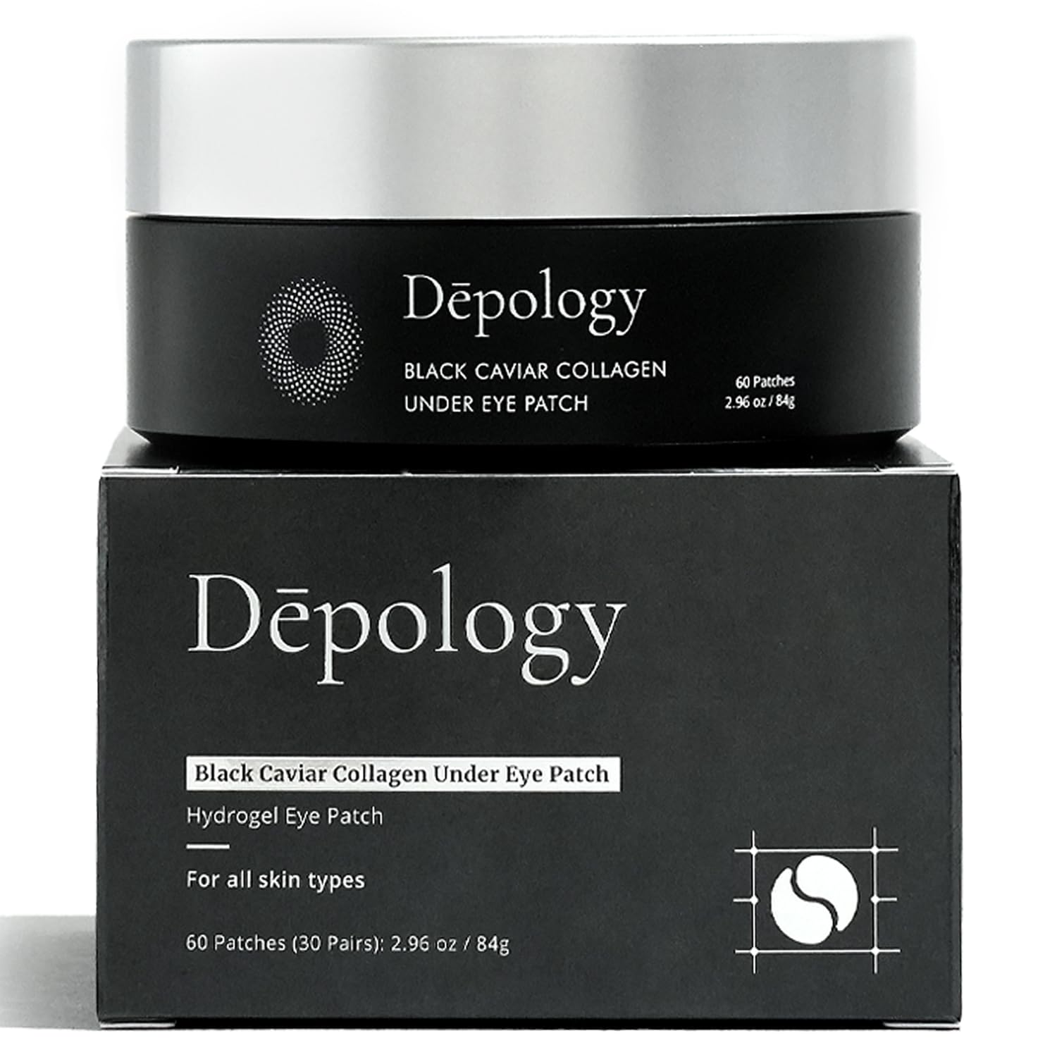 depology Black Caviar Under Eye Patch (30 Pairs) | Hydrogel Eye Patches | Aimed at Smoothing the Look of Fine Lines and Wrinkles | Hydrating Skincare with Hyaluronic Acid & CICA-7