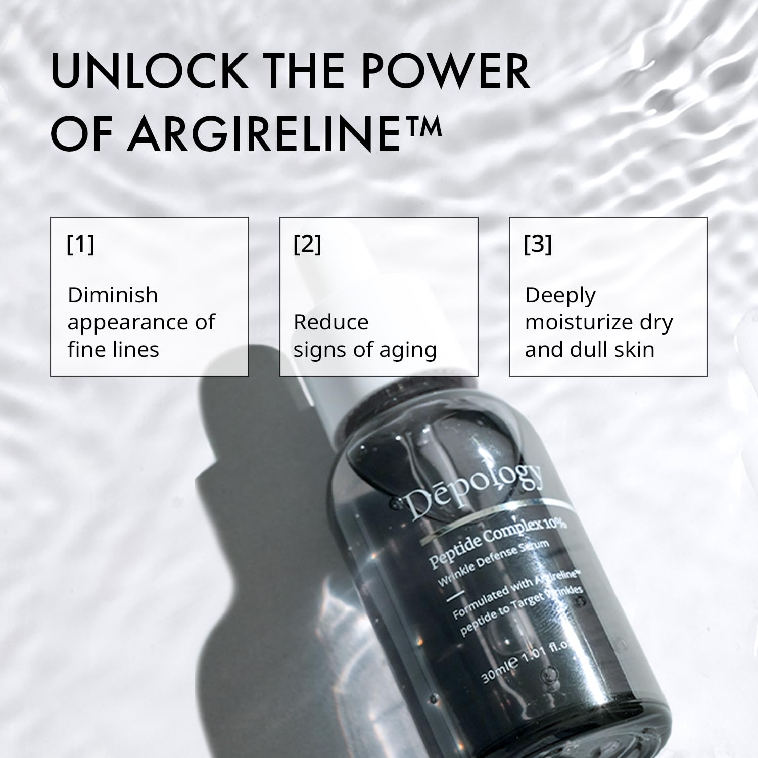 Depology Peptide Complex 10% Wrinkle Defense | Argireline™ Peptide Serum | Hydrating Face Serum Targets Dynamic Wrinkles | Vitamin C & Hyaluronic Acid Serum 1.01 fl oz-4