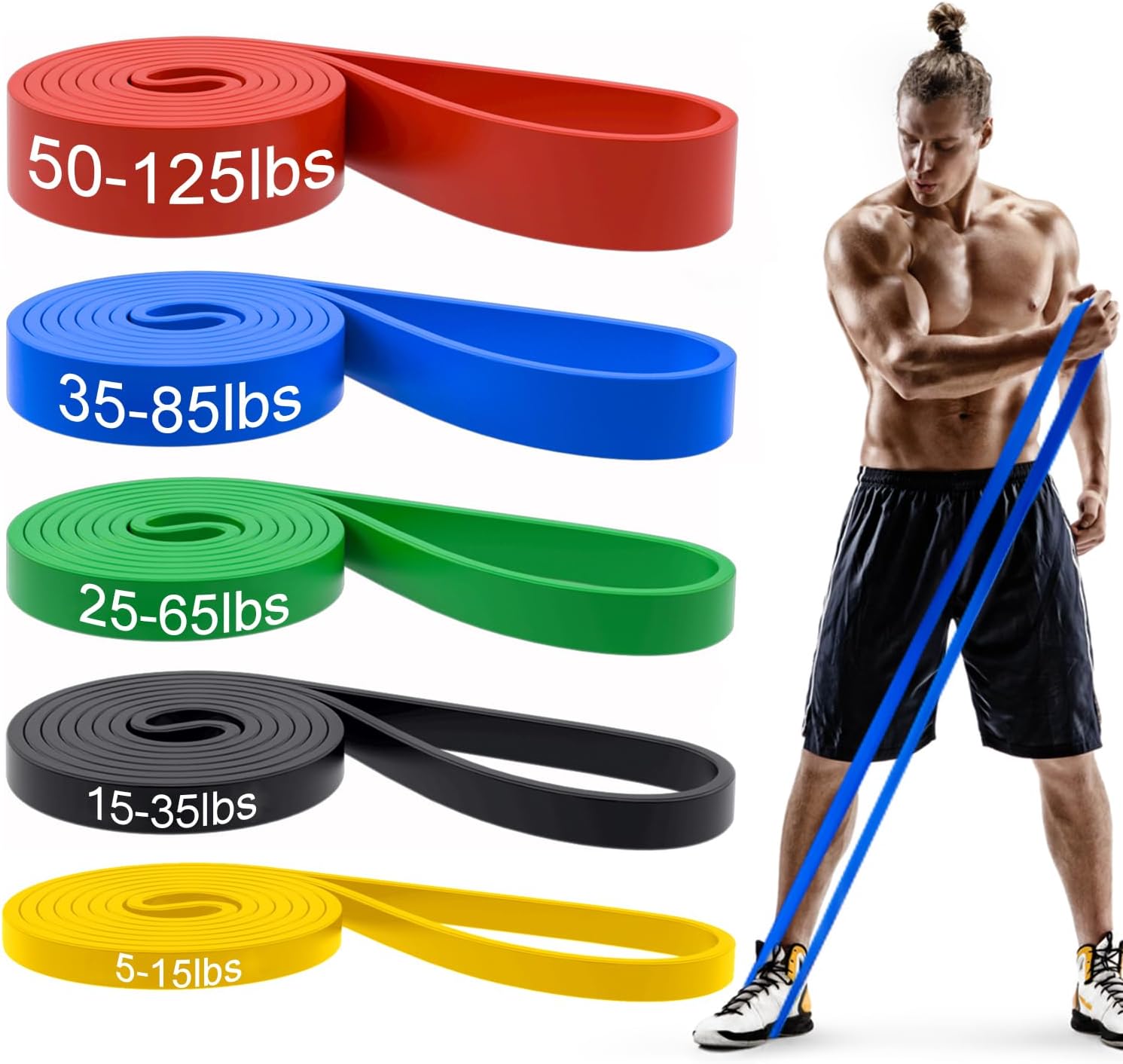 Pull Up Bands, Resistance Bands, Pull Up Assistance Bands Set for Men & Women, Exercise Workout Bands for Working Out, Body Stretching, Physical Therapy, Muscle Training-0