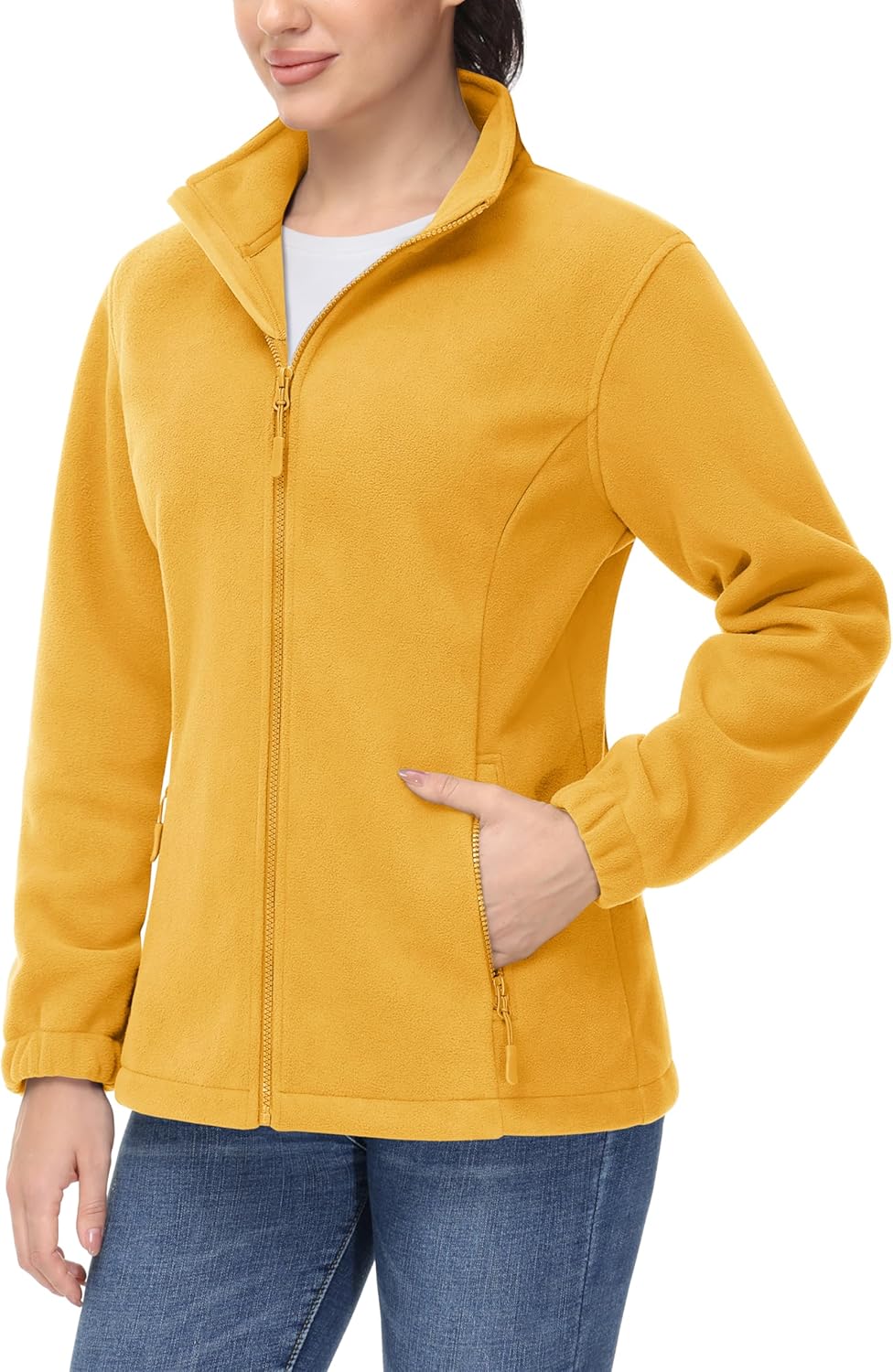 TACVASEN Women's Fleece Jacket Full Zip Lightweight Jacket Womens Outdoor Winter Coat With Zipper Pockets-0