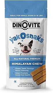 Dinovite YakoSnaks - Himalayan Yak Chews for Dogs - Long Lasting and Low Odor Yak Cheese Dog Chews (Small Dogs)