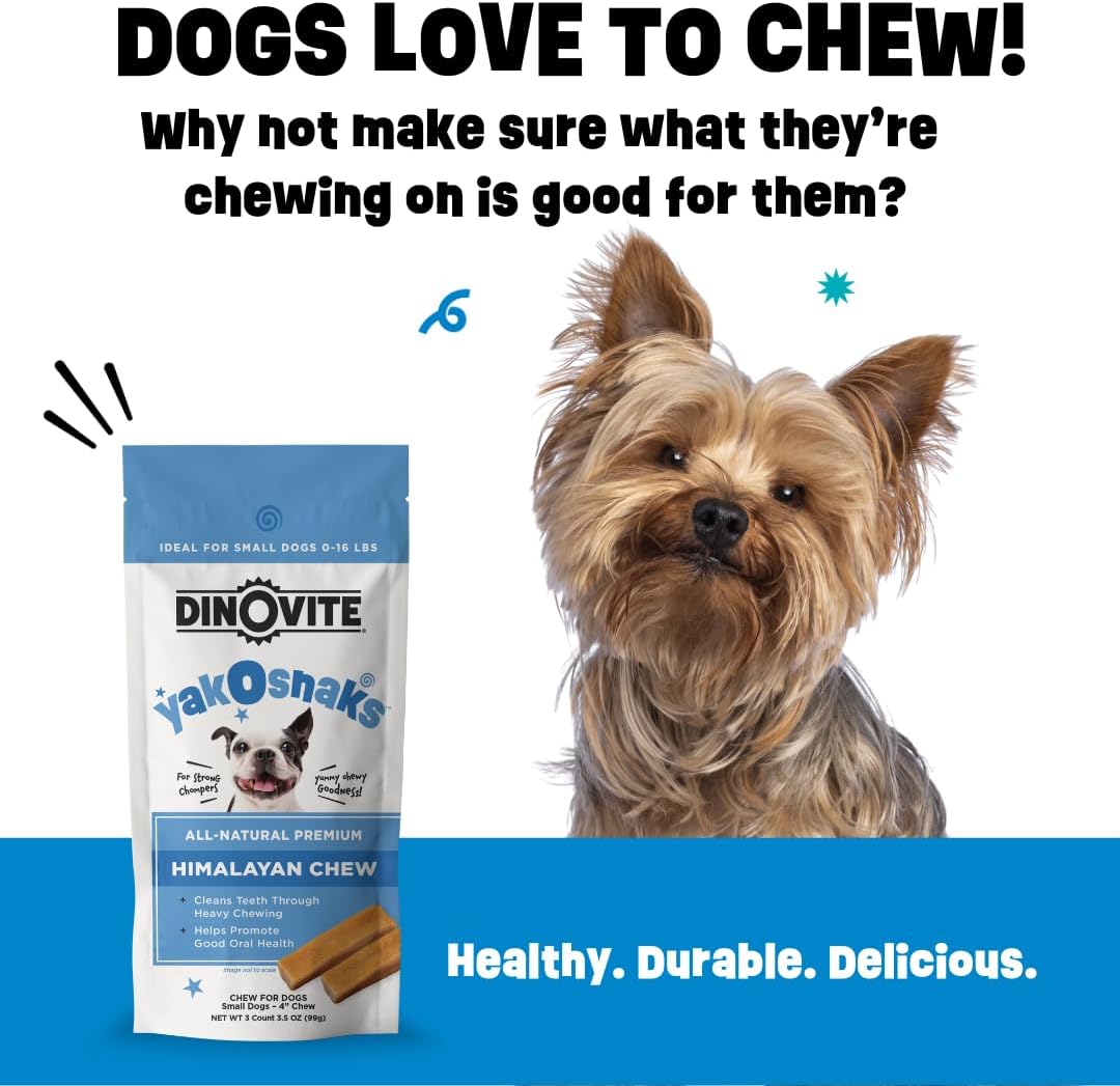 Dinovite YakoSnaks - Himalayan Yak Chews for Dogs - Long Lasting and Low Odor Yak Cheese Dog Chews (Small Dogs)-2