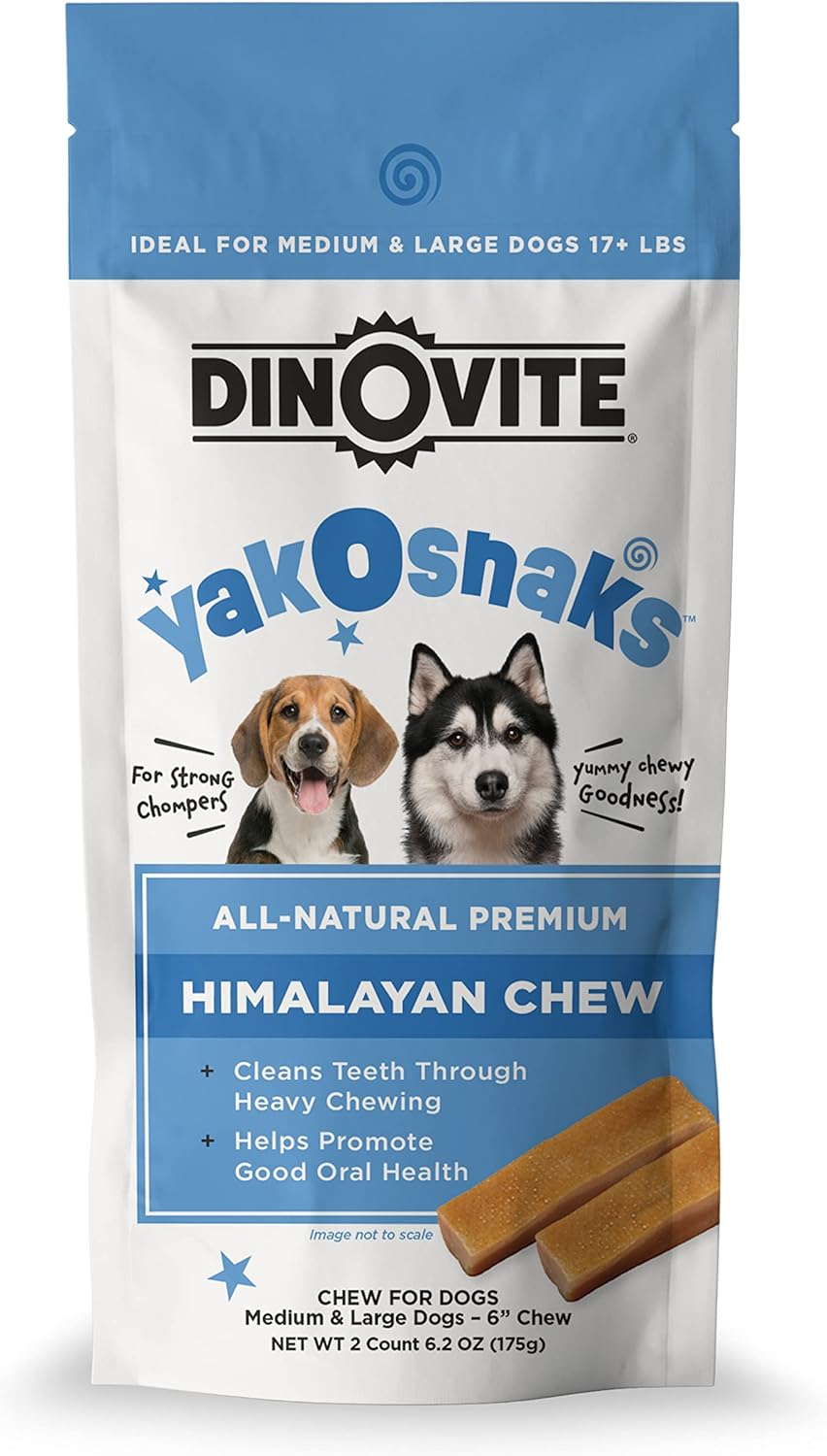 Dinovite YakoSnaks - Himalayan Yak Chews for Dogs - Long Lasting and Low Odor Yak Cheese Dog Chews (Medium/Large Dogs)-0