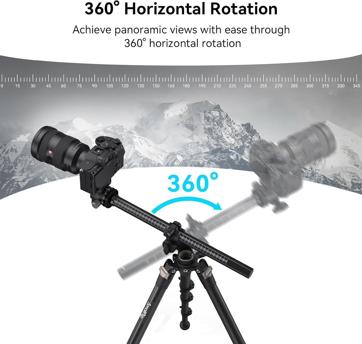 SmallRig CT200 Camera Tripod, 73" Video Tripod 360° Rotation Center Column Horizontal Tripod Monopod with Smartphone Holder, Carrying Bag, Weight Bag for DSLR Camera, Max Load 33lb-4288-2