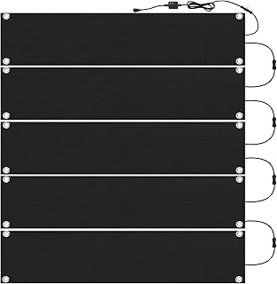 5 Pcs Heated Snow Melting Mats Outdoor Heated Driveway Mats Snow and Ice Melting Pad with Power Cord for Winter Stairs, Steps, Doorway, Sidewalk, Garages, Decks (10 x 30 Inch)