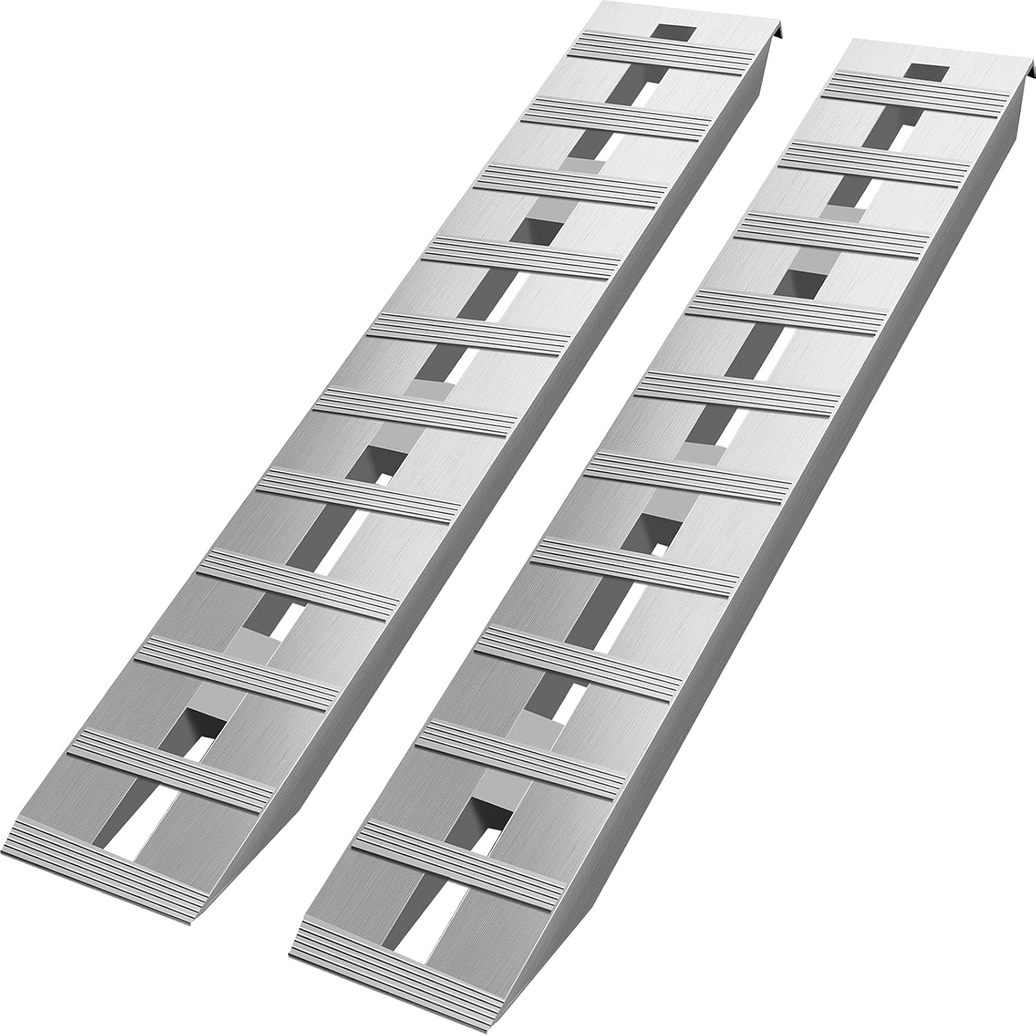 VEVOR Aluminum Ramps, 6000 lbs, Heavy-Duty Ramps with Top Hook Attaching End, Universal Loading Ramp for Motorcycle, Tractor, ATV/UTV, Trucks, Lawn Mower, 60" L x 12" W, 2Pcs-0