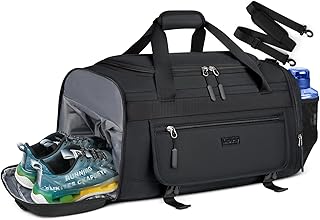 IGOLUMON Gym Bag for Men 40L Sports Duffel Bags Gym Duffle Bag Women with Shoe Compartment & Wet Pocket Water Resistant Travel Duffel Bag Lightweight Weekender Overnight Bag Black