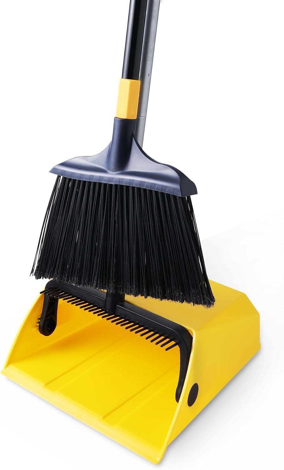 Yocada Heavy Duty Broom and Dustpan Set with Comb Commercial Outdoor Indoor for Courtyard Garage Lobby Mall Market Floor Home Kitchen Room Office Pet Hair Rubbish-6