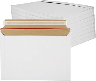 QTLCOHD 100Pack Rigid Mailers Stay Flat Photo Document Mailers 9x12 Inch Self Seal Cardboard Envelops Mailers White Paper Mailers for CD, Photo, Picture, Letter, etc.