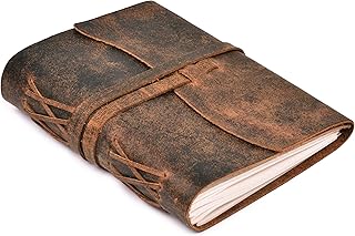 LEATHER VILLAGE Vintage Leather Journal 8"X6" |Brown | 240 Pages Lined Paper | Perfect for Office, Travel, & Personal Use | Premium College Ruled Notebook for Men & Women