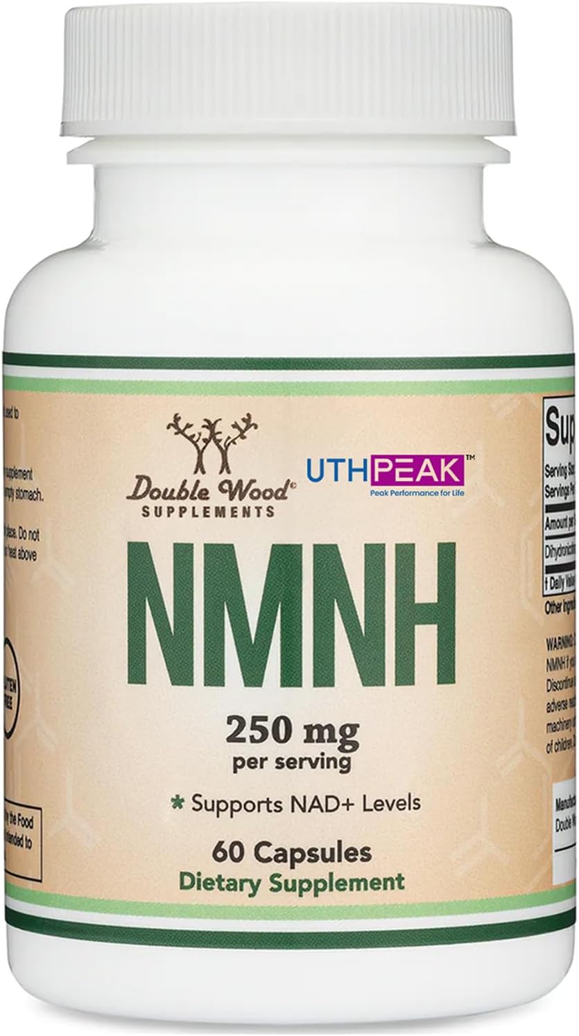 NMNH (NMN Supplement Alternative) (Dihydronicotinamide Mononucleotide) 250mg Per Serving, 60 Count (30 Servings) NAD Supplement to Boost NAD+ Levels As We Age (Non-GMO, Gluten Free) by Double Wood-0