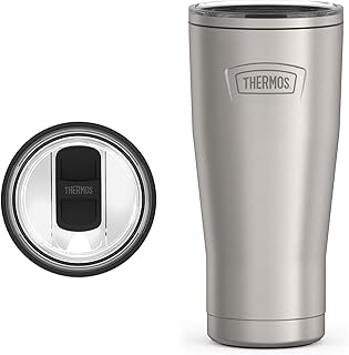 THERMOS ICON SERIES Stainless Steel Cold Tumbler with Slide Lock, 24 Ounce, Matte Stainless Steel