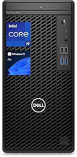 Dell OptiPlex 3000 Series Business Tower Desktop, Intel Core i9-12900K, 64GB RAM, 2TB SSD, DVD-RW, Display Port, RJ-45, HDMI, Wired KB & Mouse, Wi-Fi, Windows 11 Pro, Black