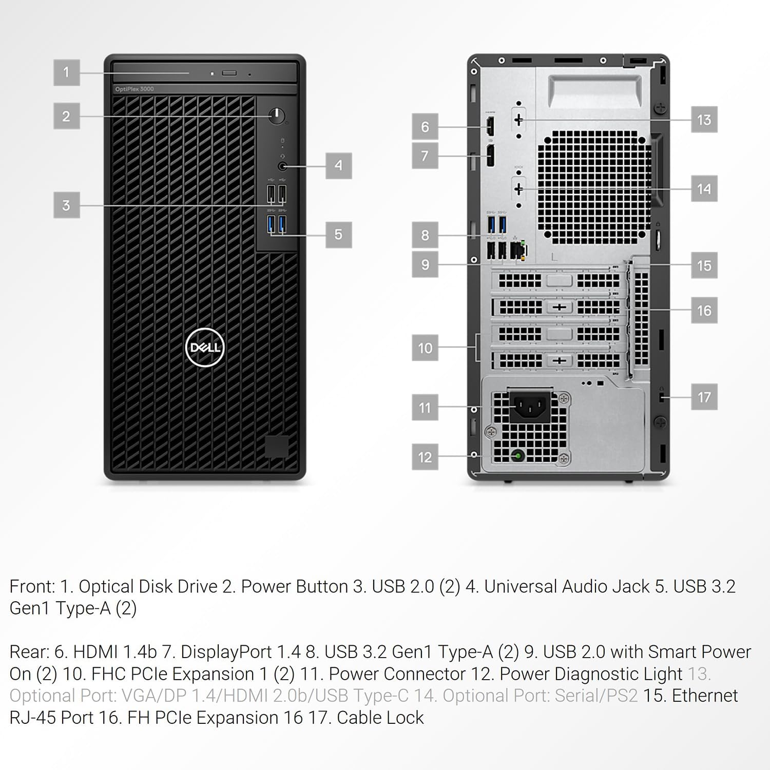 Dell OptiPlex 3000 Series Business Tower Desktop, Intel Core i9-12900K, 64GB RAM, 2TB SSD, DVD-RW, Display Port, RJ-45, HDMI, Wired KB & Mouse, Wi-Fi, Windows 11 Pro, Black-4