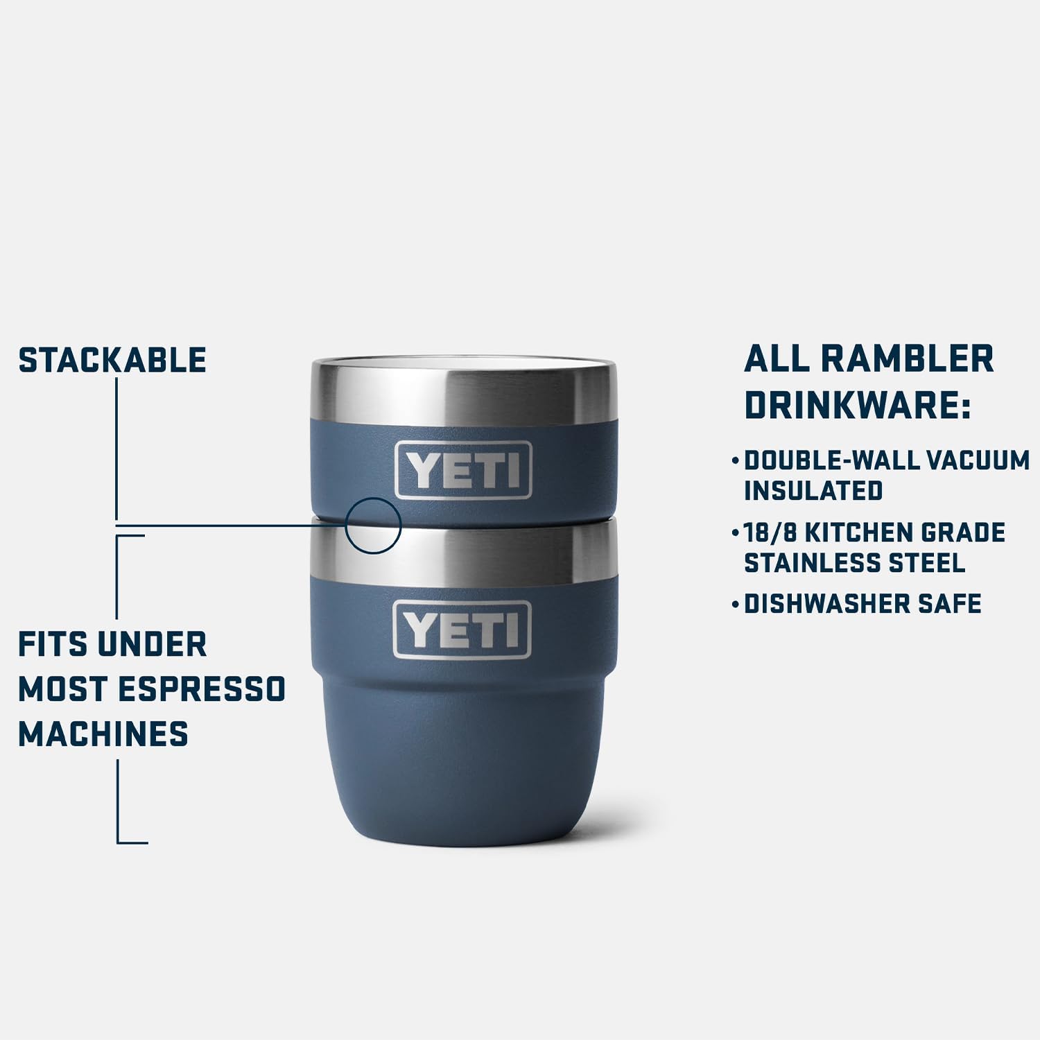 YETI Rambler 4 oz Stackable Cup, Stainless Steel, Vacuum Insulated Espresso/Coffee Cup, 2 Pack-1