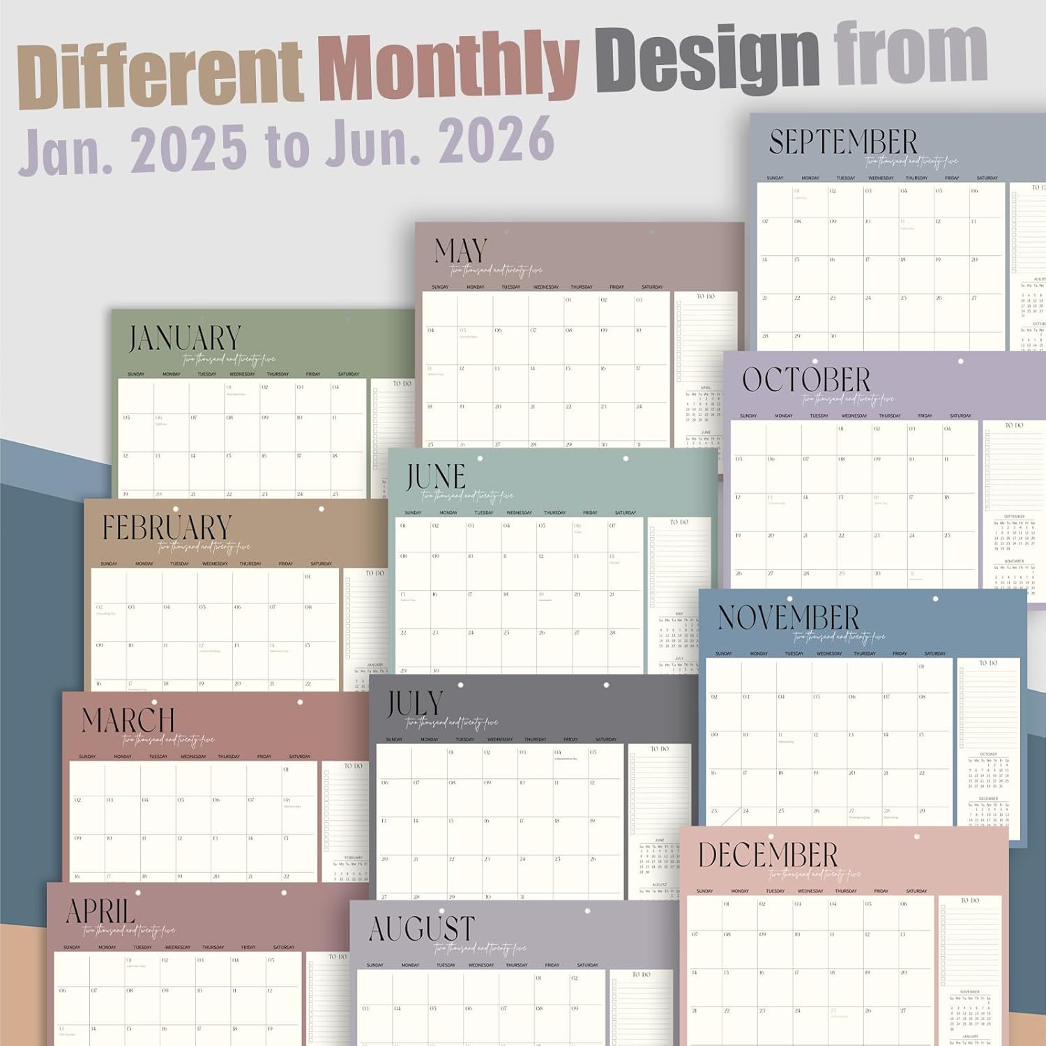 Guasslee Desk Calendar 2025, Desk Top Calendar 2025, 18-Month School Year Desk/Wall Calendar, 2025 Jan-2026 June, 14" X 11" Monthly Planner With Thick Paper For Office Home School Organizing-4