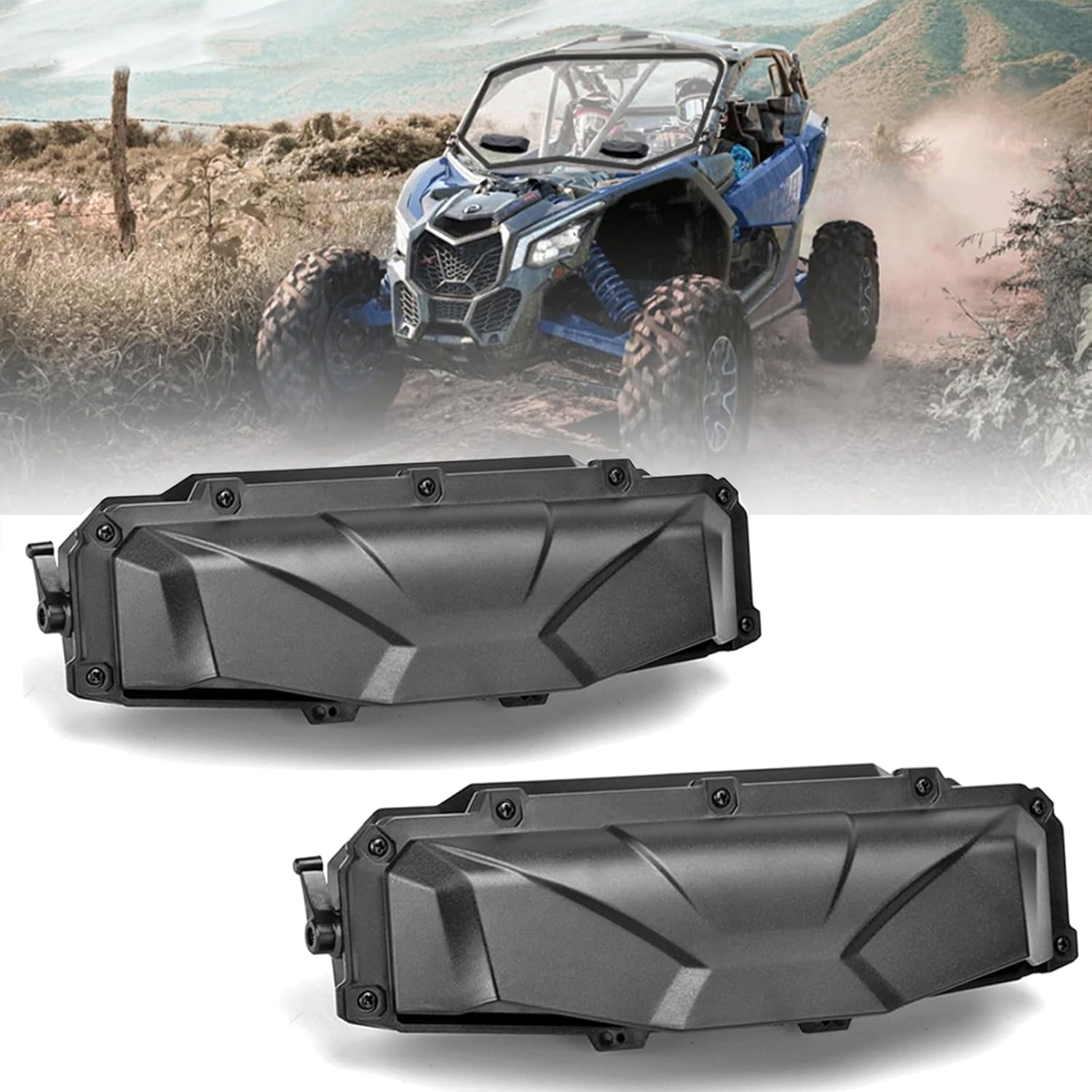 UTV Windshield Vent Self Install Kit, 2pcs Windscreen Ventilation Defrost Defog Accessories for Hard Coated Polycarbonate Windshields, Compatible with Can Am Maverick X3-0