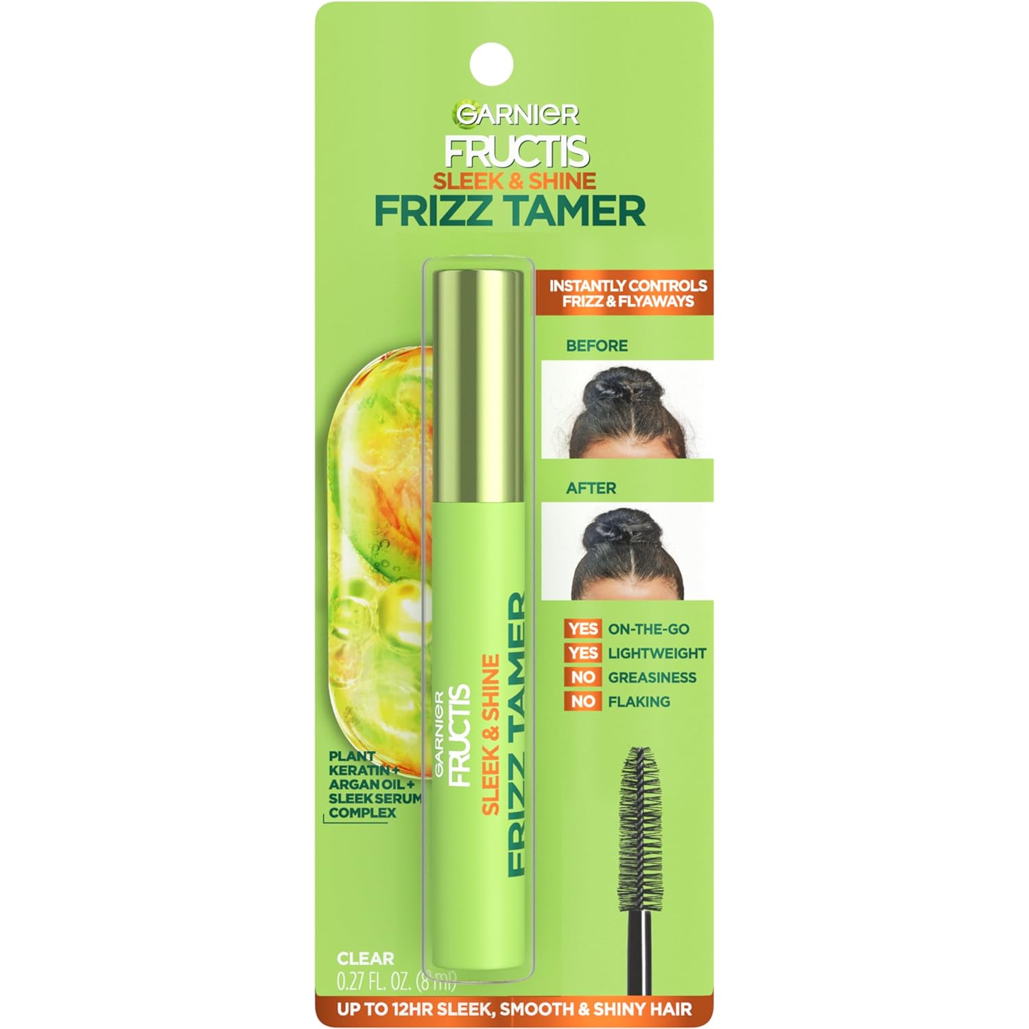 Garnier Fructis Sleek & Shine Frizz Tamer Slicking Hair Serum Wand for Frizz and Flyaways, 0.28 Fl Oz-0